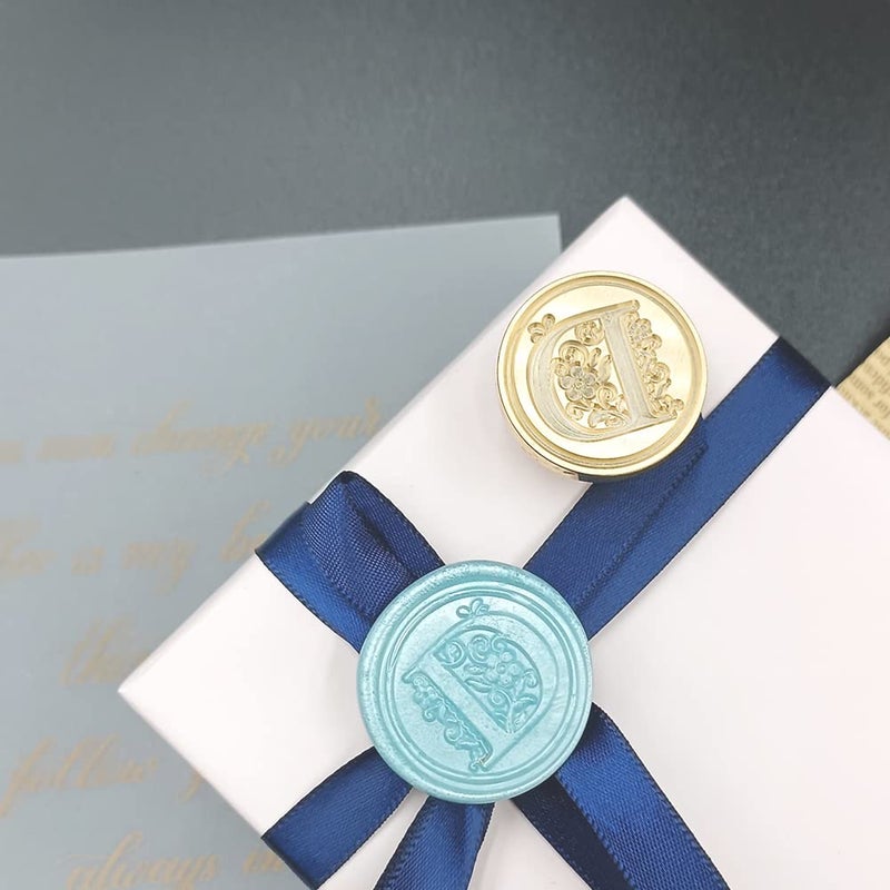 krastmon Medieval Traditional Initial Alphabet Wax Seal Stamp, Brass Head Wooden Handle Letter Stamps for Card/Envelope/Gift - (Letter D) - Image 2